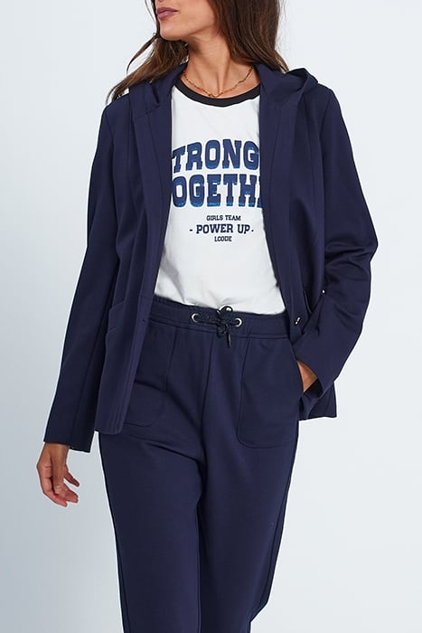 NAVY HOODED SUIT JACKET 1