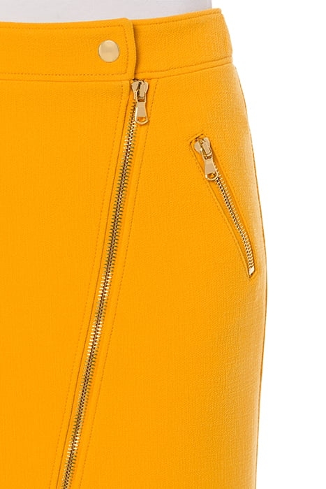 COUTURE BIKER WOOL CREPE SKIRT YELLOW 4