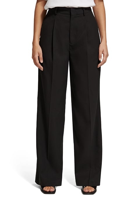 ROSE - PLEATED HIGH RISE WIDE LEG PANT EVENING BLACK 1