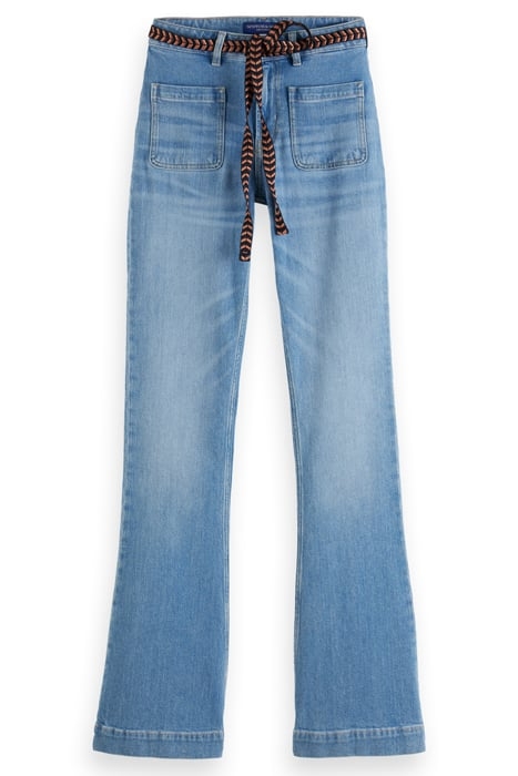 THE CHARM FLARED JEANS WITH PATCH POCKETS — STILL WATERS 4