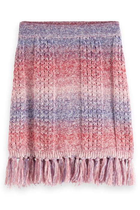 SPACE DYE KNITTED SKIRT CHERRY LIPSTICK SPACE DYE 4