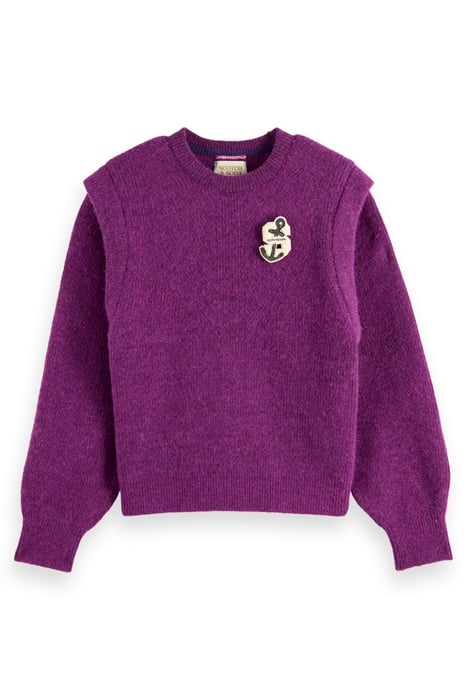 SHOULDER DETAIL CREW NECK PULLOVER BOYSENBERRY 4