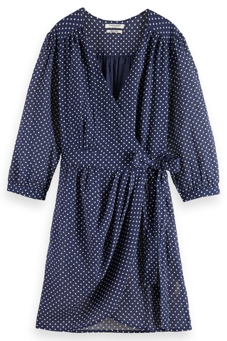 MINI WRAP DRESS POLKA NAVY BLUE 4