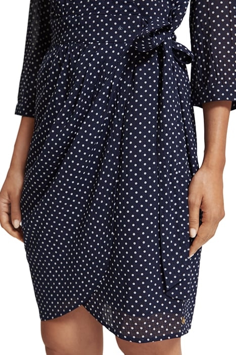 MINI WRAP DRESS POLKA NAVY BLUE 7