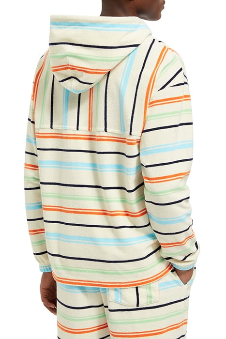 TOWELLING STRIPED HOODIE MULTICOLOUR STRIPE 2