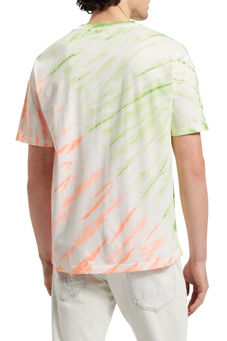 DIAGONAL TIE DYE T-SHIRT SWAN/ NEON TIE DYE 2