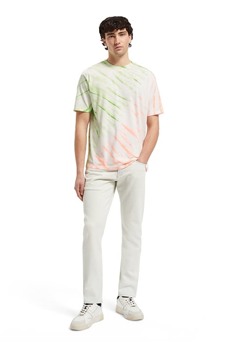 DIAGONAL TIE DYE T-SHIRT SWAN/ NEON TIE DYE 3