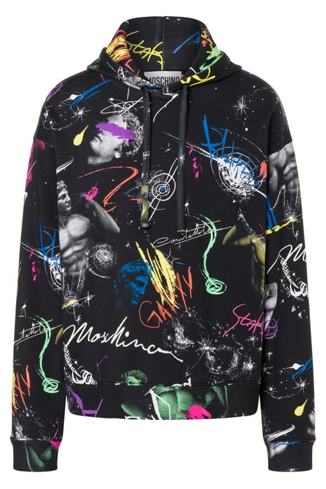 MOSCHINO GALAXY COTTON SWEATSHIRT BLACK 3