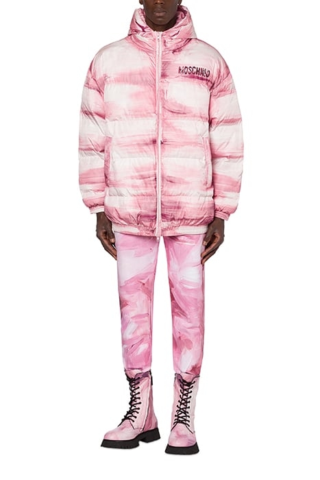 PAINTING NYLON DOWN JACKET PINK 1