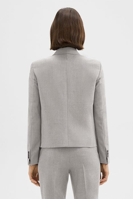 DOUBLE-BREASTED BLAZER IN GOOD WOOL LIGHT GREY MELANGE 2
