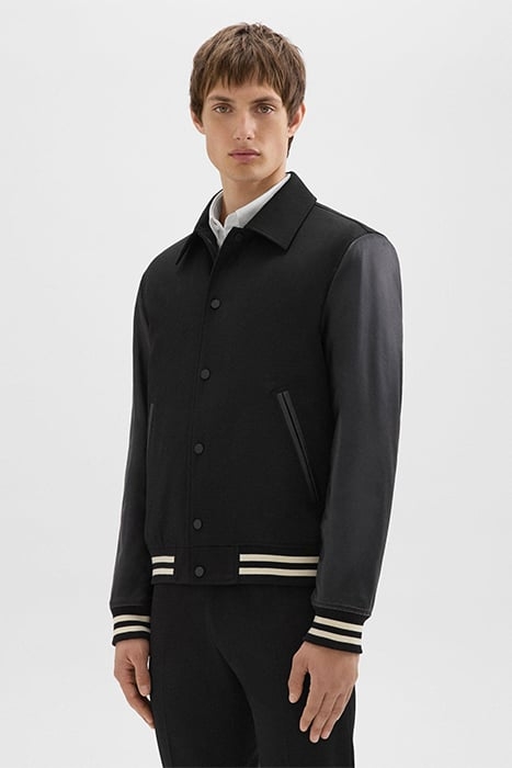 VARSITY JACKET IN TEXTURED GABARDINE BLACK 1