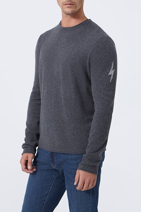 CHARCOAL KNIT SWEATER WITH SLOGAN ON BACK ANTHRACITE 1