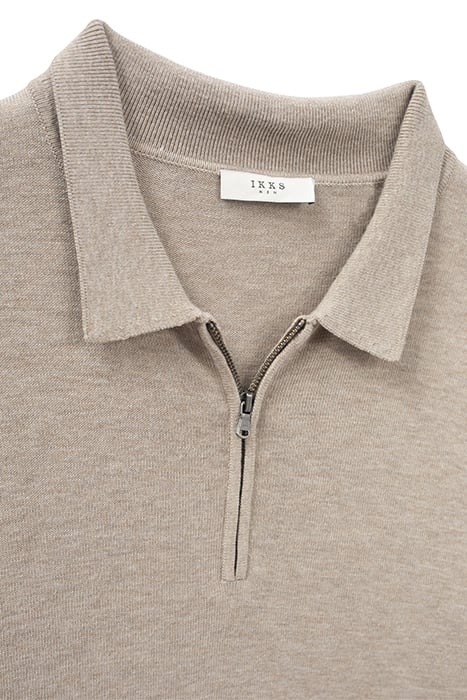 MINK MIXED FABRIC POLO SHIRT, INTERLOCK BACK VISON 5