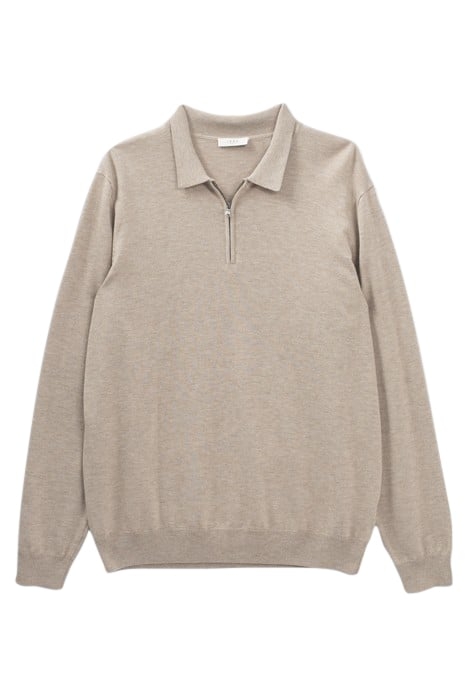 MINK MIXED FABRIC POLO SHIRT, INTERLOCK BACK VISON 4