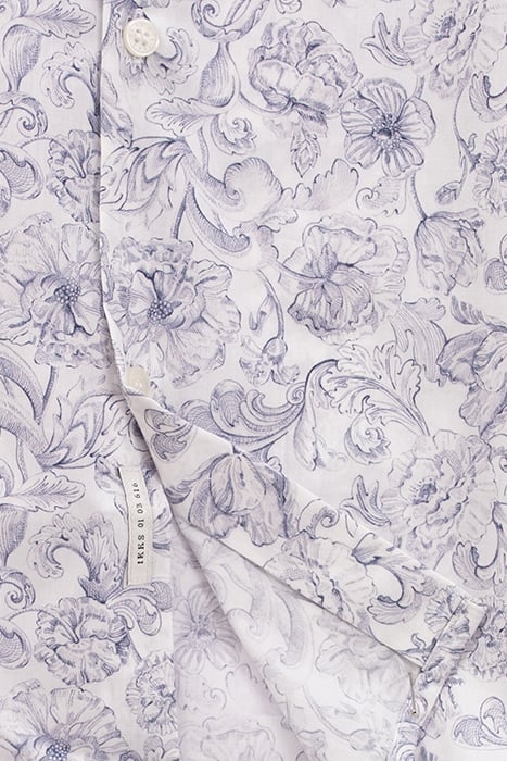WHITE LIBERTY FABRIC SLIM SHIRT, BLUE FLOWERS WHITE 4