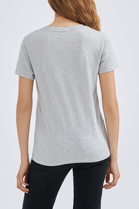 GREY T-SHIRT WITH LIP-SHAPED SLOGAN GREY 2