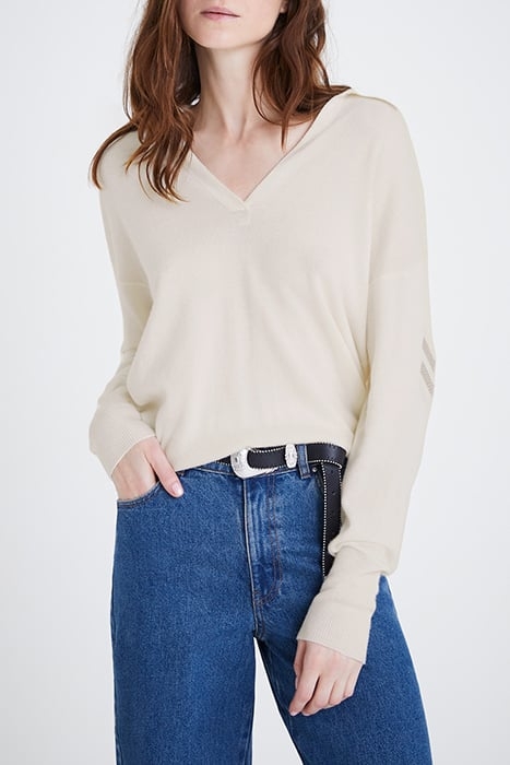 ECRU CHEVRON KNIT SWEATER OFF-WHITE 1