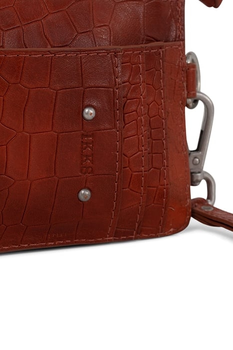 ORANGE CROC-EMBOSSED 1440 BANKER CARD HOLDER ORANGE 4