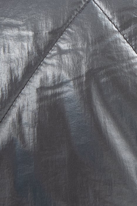 BLACK SHORT PADDED JACKET WITH HIDDEN HOOD SILVER 8