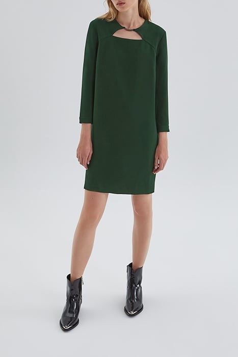 GREEN DRESS WITH METAL CHAIN ON FRONT TREE 3