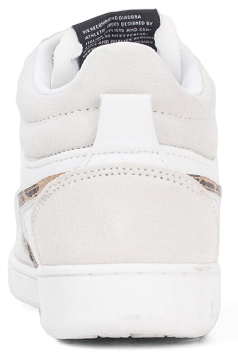 WHITE AND LEOPARD PRINT DIADORA® TRAINERS RED 3
