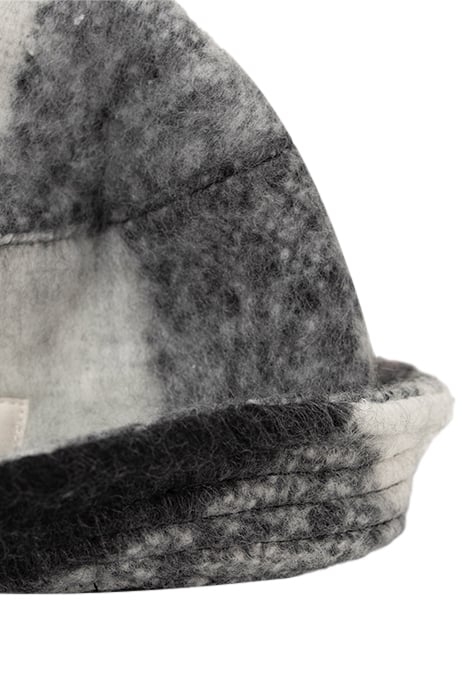GIRLS’ BLACK CHECK WOOL FABRIC SUNHAT BLACK 4