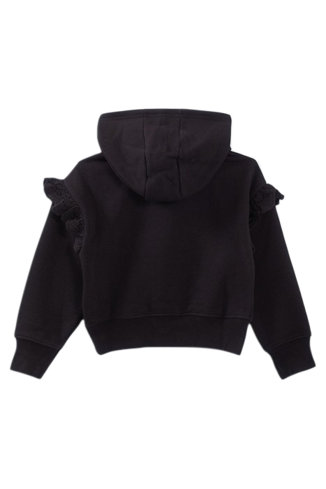 GIRLS’ BLACK PRINCESS PEACH HOODIE WITH PEACH IMAGE BLACK 3