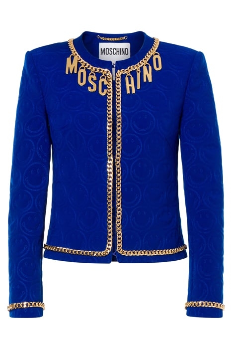 MOSCHINO X SMILEY© CREPE JACKET BLUE 3