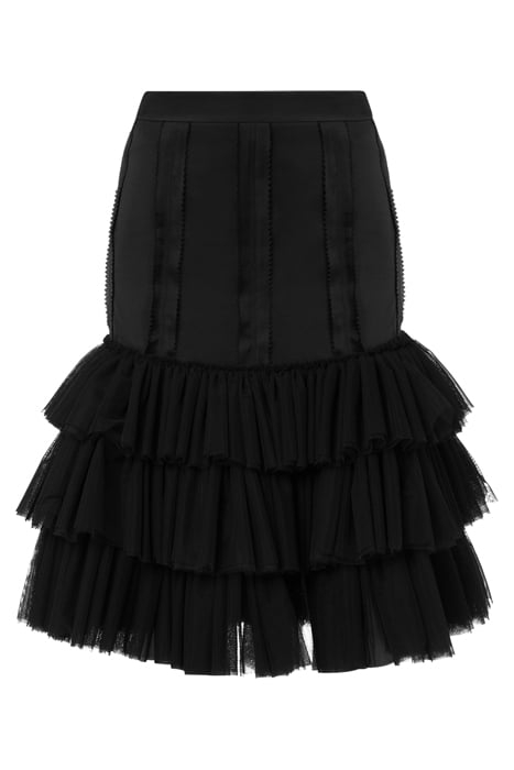 INSIDE OUT VISCOSE SATIN SKIRT BLACK 3