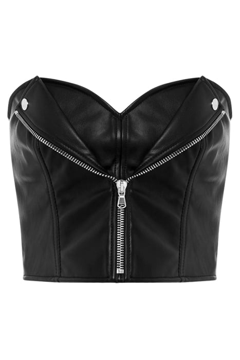 CROP TOP IN BIKER FABRIC BLACK 3