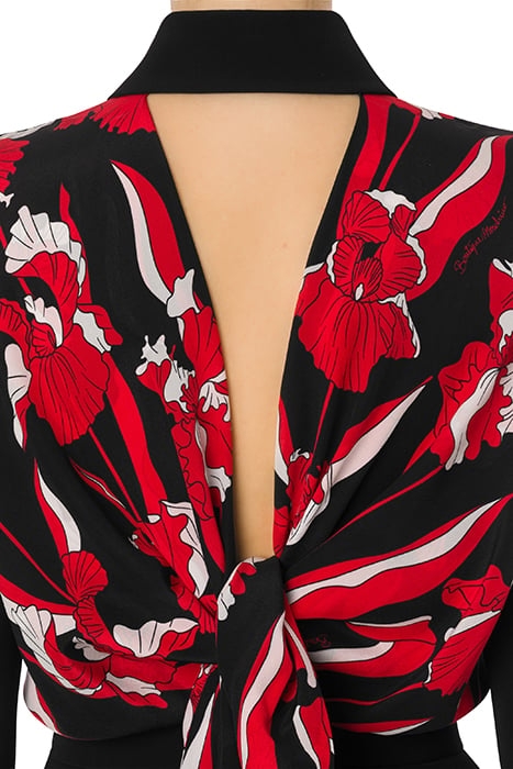 IRIS PRINT CADY DRESS BLACK 4