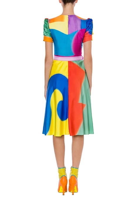 PROJECTION PRINT TWILL DRESS MULTICOLOR 2