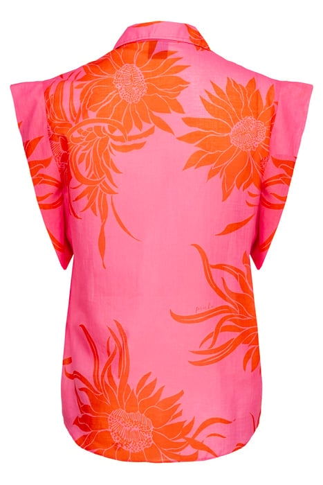 MENTUCCIA BLUSA MUSSOLA STAMPA MACROFIORE PINK/RED 2