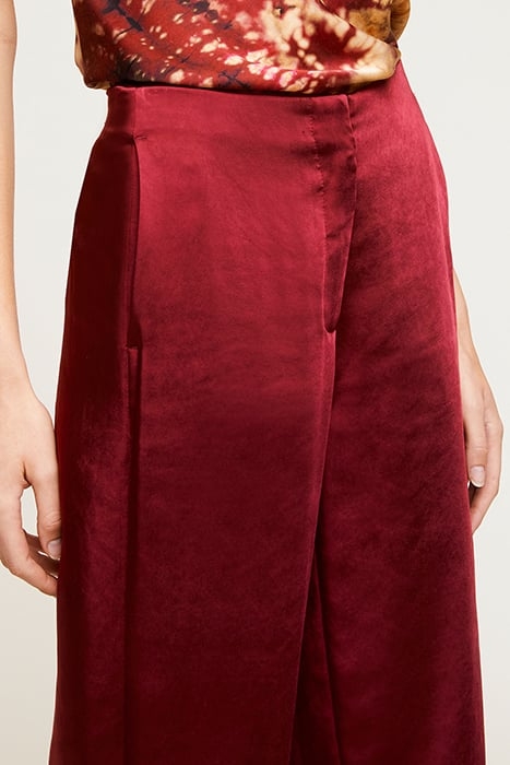 HEAVY SATIN PALAZZO TROUSERS RED 4