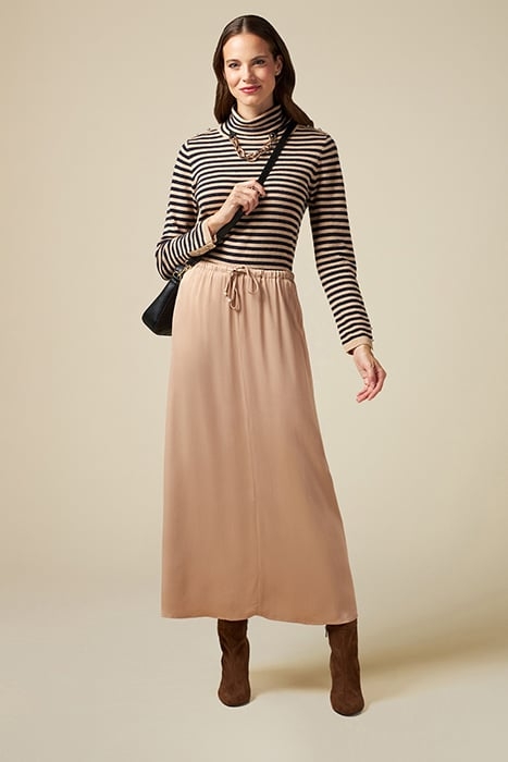 SATIN MIDI SKIRT NATURAL 1