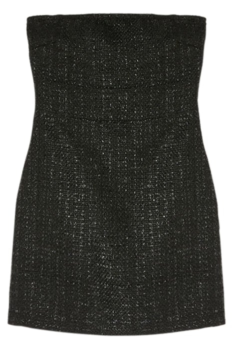 SHORT LUREX TWEED BUSTIER DRESS BLACK 3