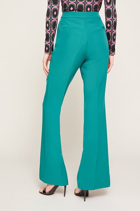 TECHNICAL FABRIC FLARED TROUSERS GREEN 2