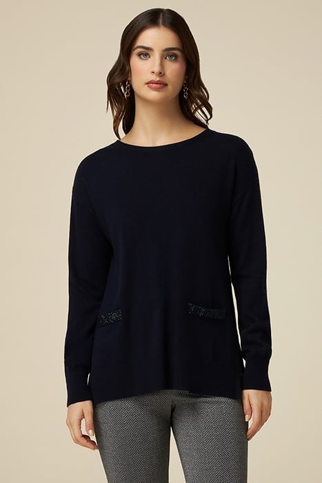 Wool blend sweater with crystals 1