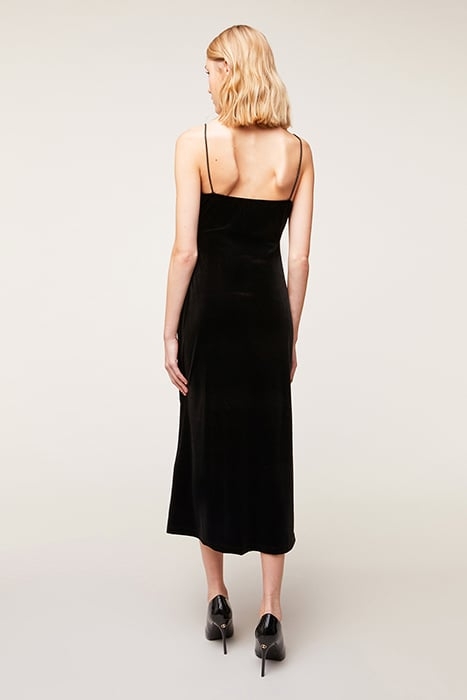 DRESS WITH VELVET JEWEL STRAPS BLACK 2