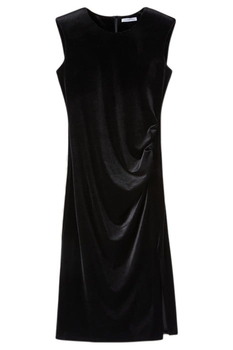 VELVET DRESS WITH DRAPING BLACK 3