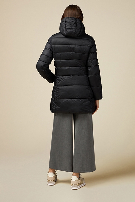 MIDI DOWN JACKET WIRH HOOD BLACK 2
