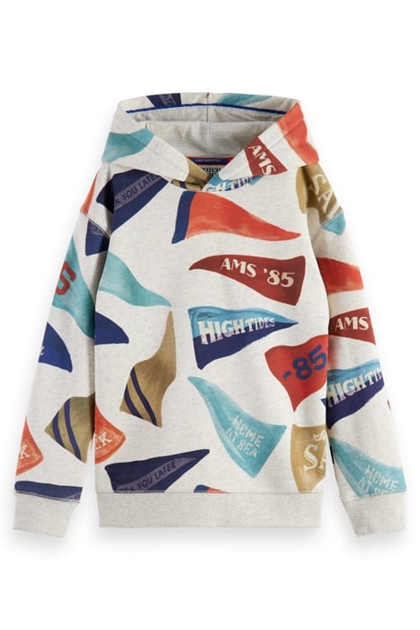 RELAXED-FIT ALL-OVER PRINTED HOODIE FLAG PRINT 1