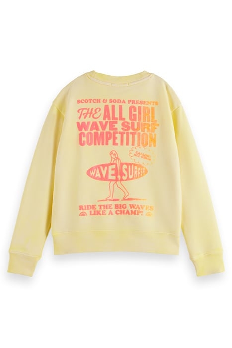 GARMENT-DYED POSTER PRINT RELAXED-FIT SWEATSHIRT SUNSHINE YE 2