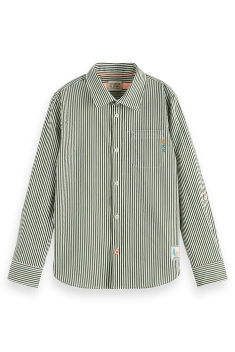 REGULAR-FIT - PRINTED STRIPE SEERSUCKER SHIRT SEAWEED GREEN 3