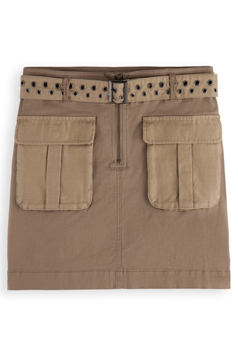 HIGH-RISE CARGO MINI SKIRT LIGHT ARMY 3