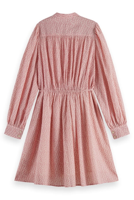 ALL OVER PRINTED MINI DRESS CORAL 2