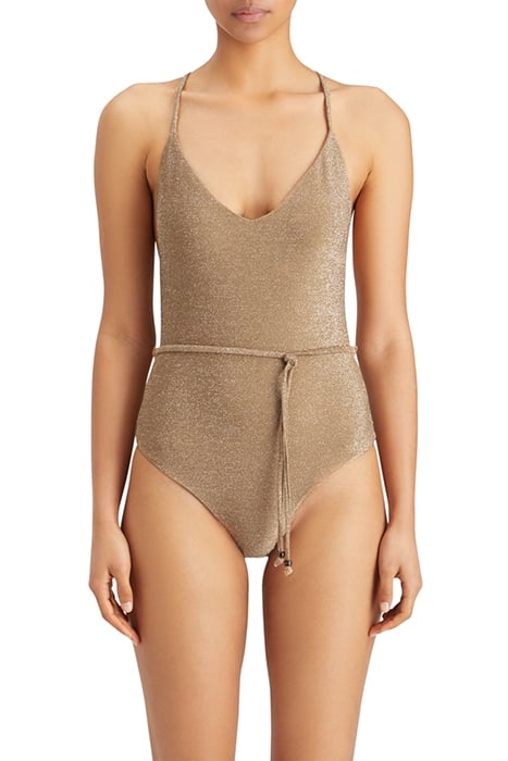 METALLIC SWIMSUIT WITH TIE LIGHT ARMY 1
