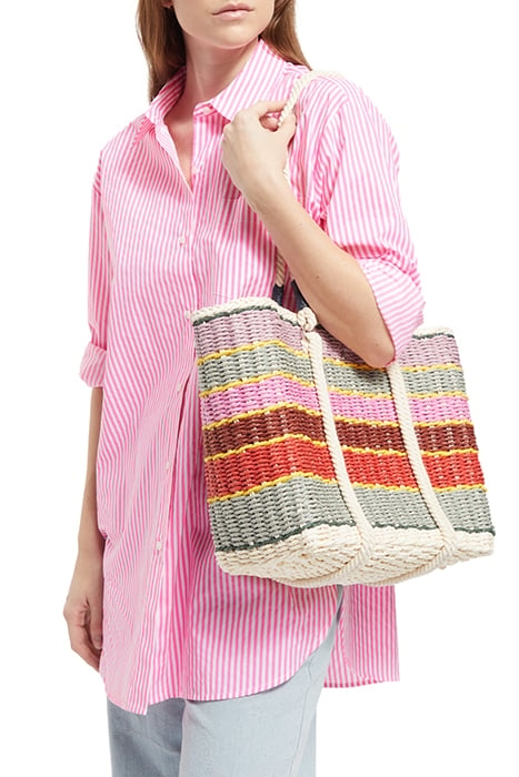SWIMWEAR COLLECTION - PAPER STRAW SHOPPER BAG SOFT ICE 1