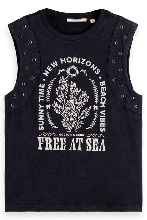 STUDDED PANEL TANK EVENING BLACK 4