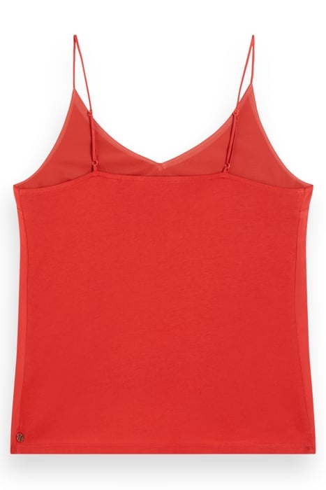 CAMISOLE WOVEN FRONT JERSEY BACK RUSTIC CORAL 2